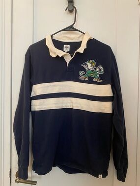 Women's '47 Navy Notre Dame Fighting Irish Long Sleeve Rugby Polo